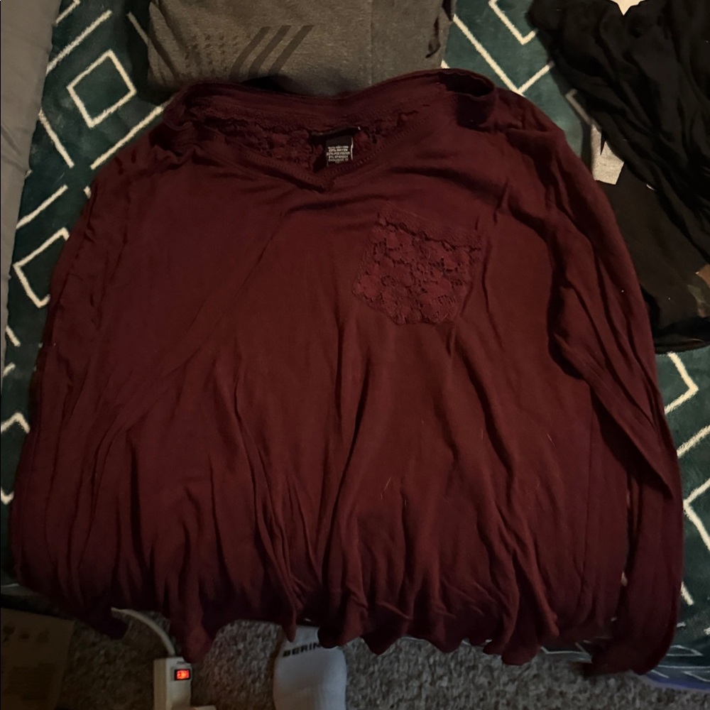 Rue21 Burgundy Long Sleeve Tee